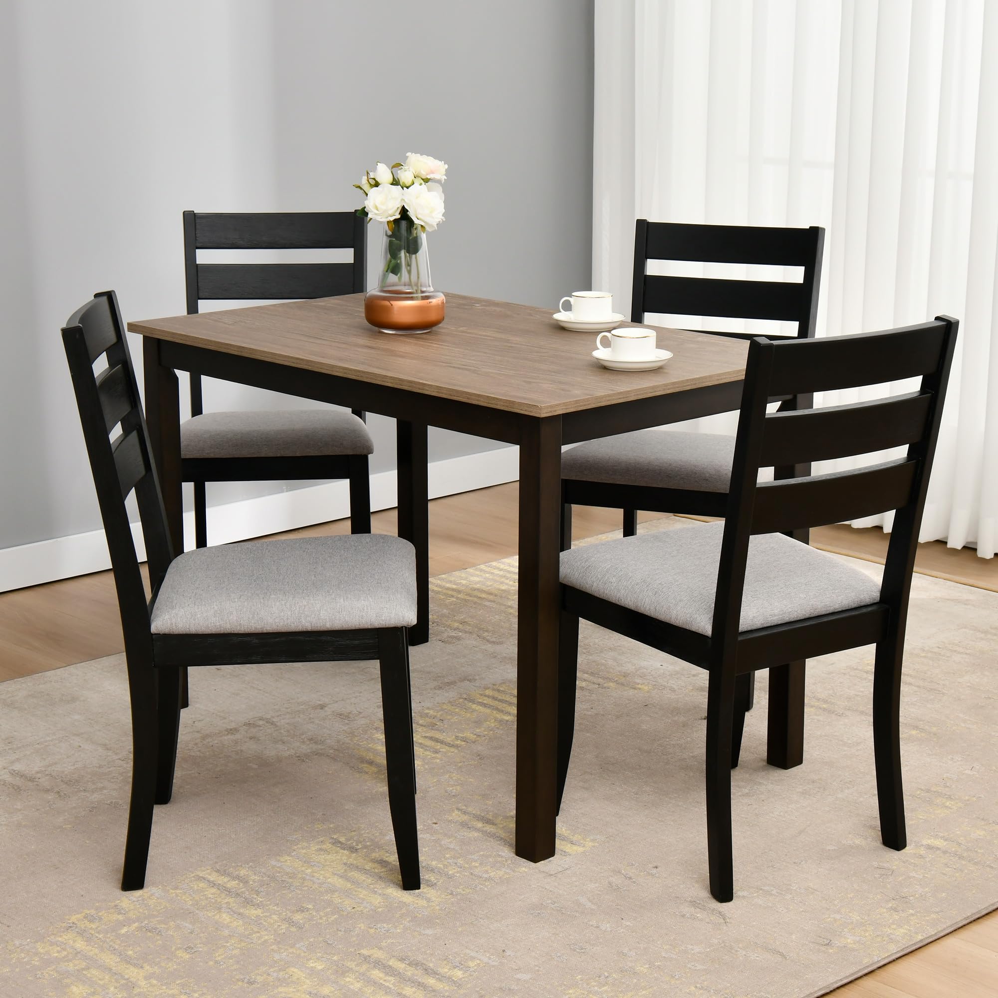 Wooden Black Dining Chairs (Set of 4) - From Where - 