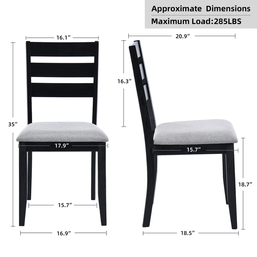 Wooden Black Dining Chairs (Set of 4) - From Where - 