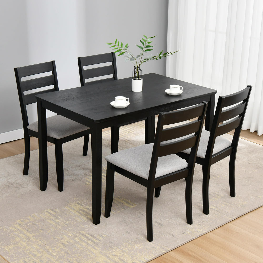 Wooden Black Dining Chairs (Set of 4) - From Where - 
