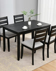 Wooden Black Dining Chairs (Set of 4) - From Where - 