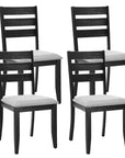 Wooden Black Dining Chairs (Set of 4) - From Where - 