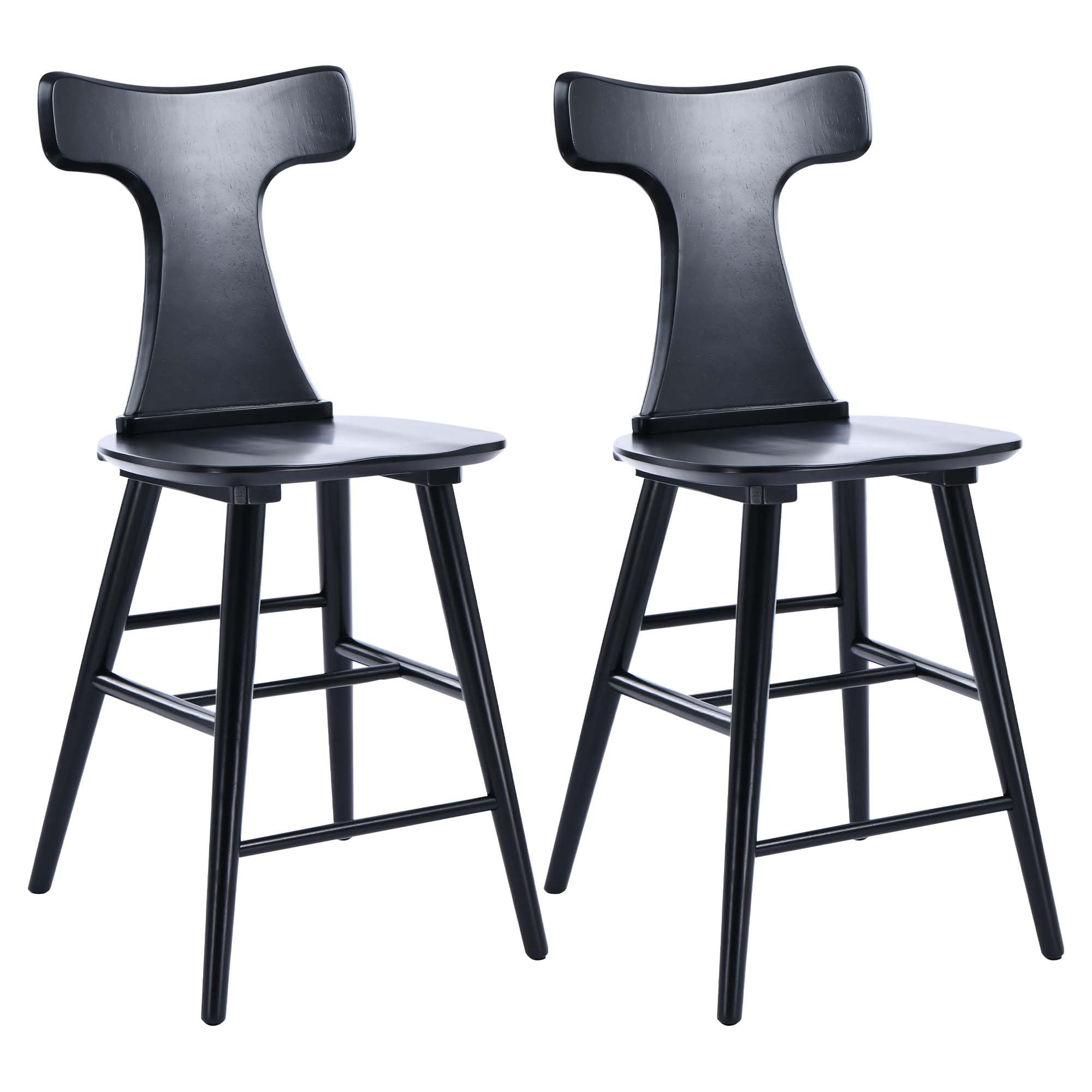 Wooden Counter Height Bar Stools (Set of 2) - From Where - 