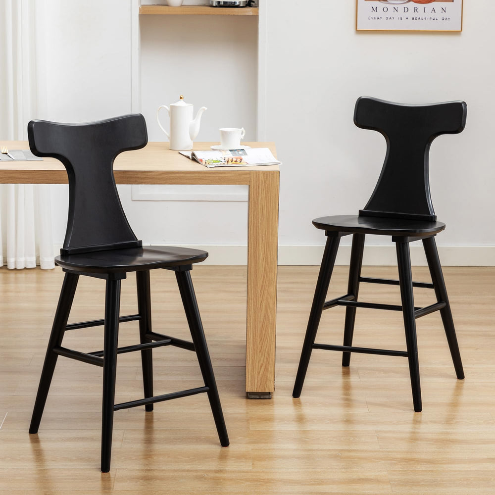 Wooden Counter Height Bar Stools (Set of 2) - From Where - 