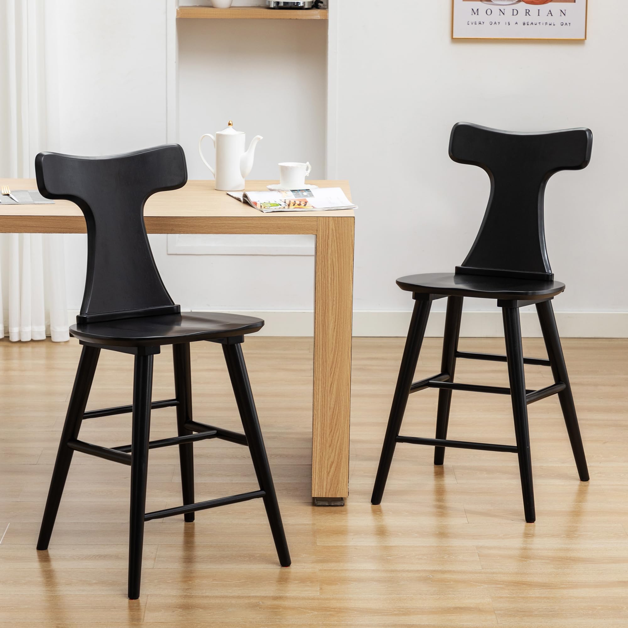 Wooden Counter Height Bar Stools (Set of 2) - From Where - 