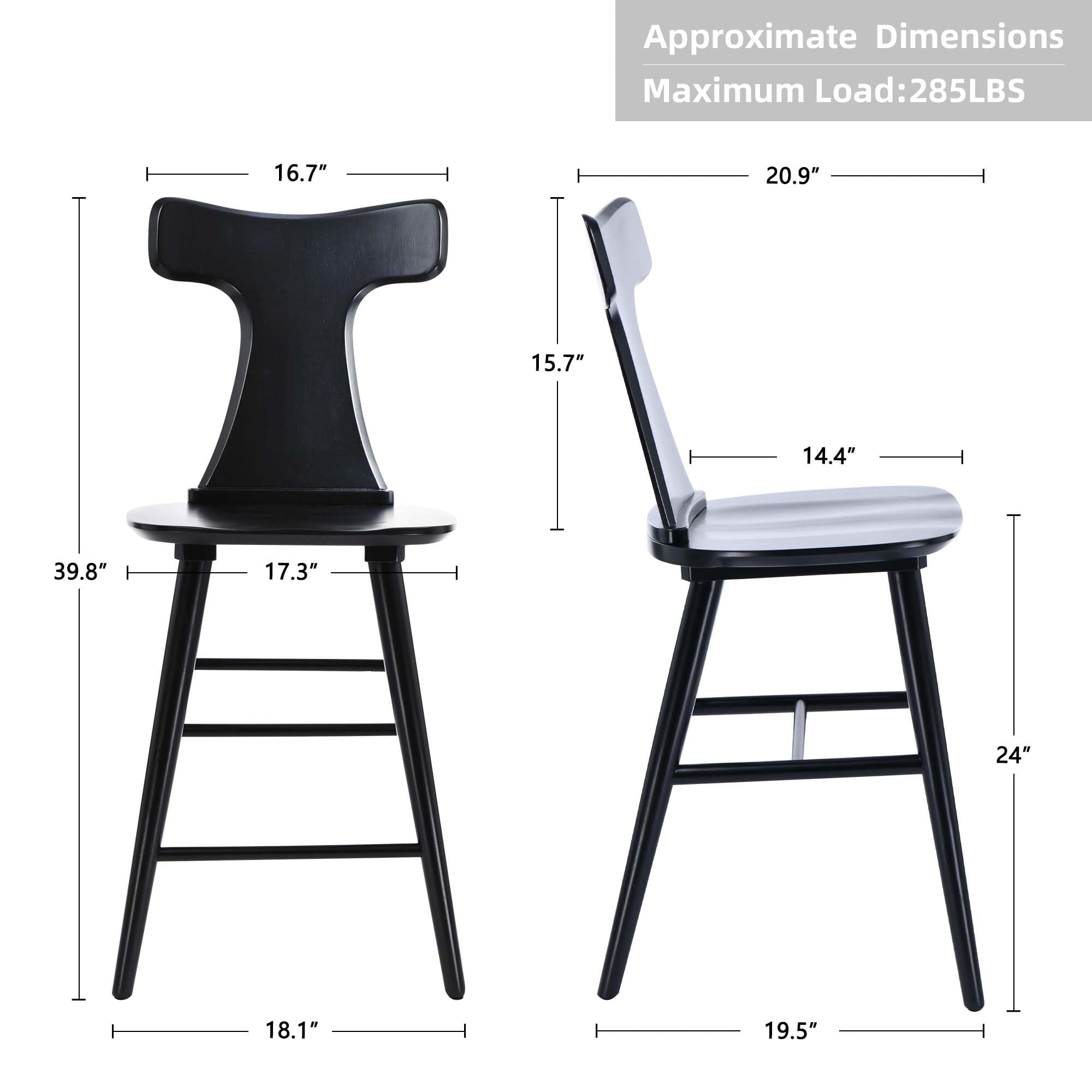 Wooden Counter Height Bar Stools (Set of 2) - From Where - 