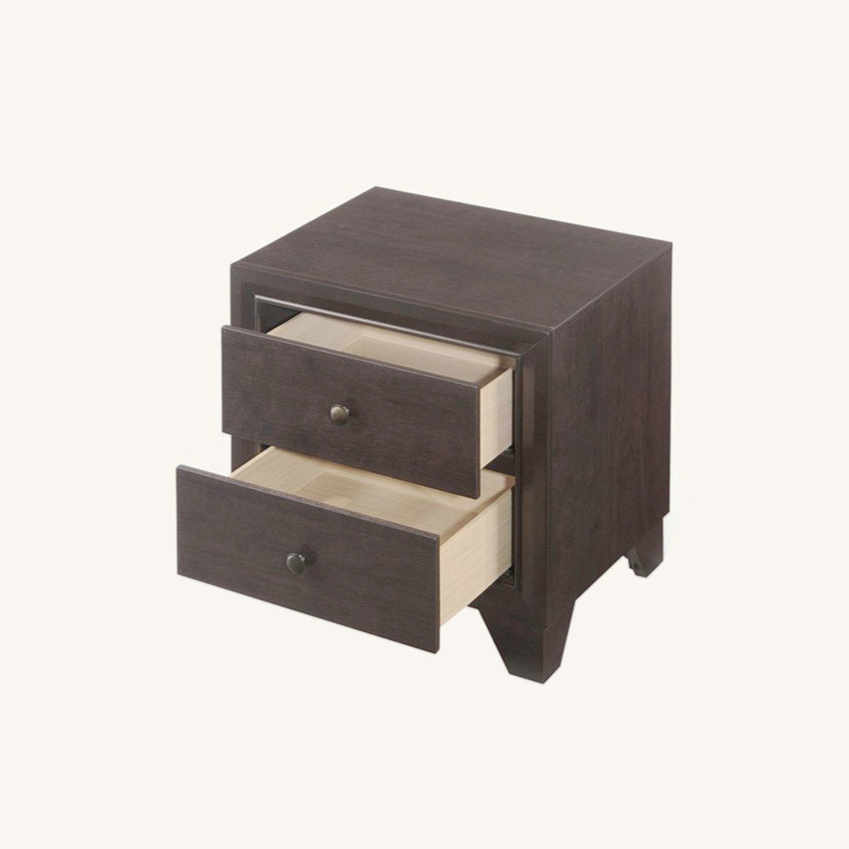 Wooden Nightstand With 2 Drawers - From Where - 
