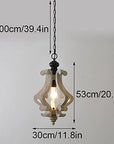 Wooden Pendant Vintage Chandelier - From Where - 