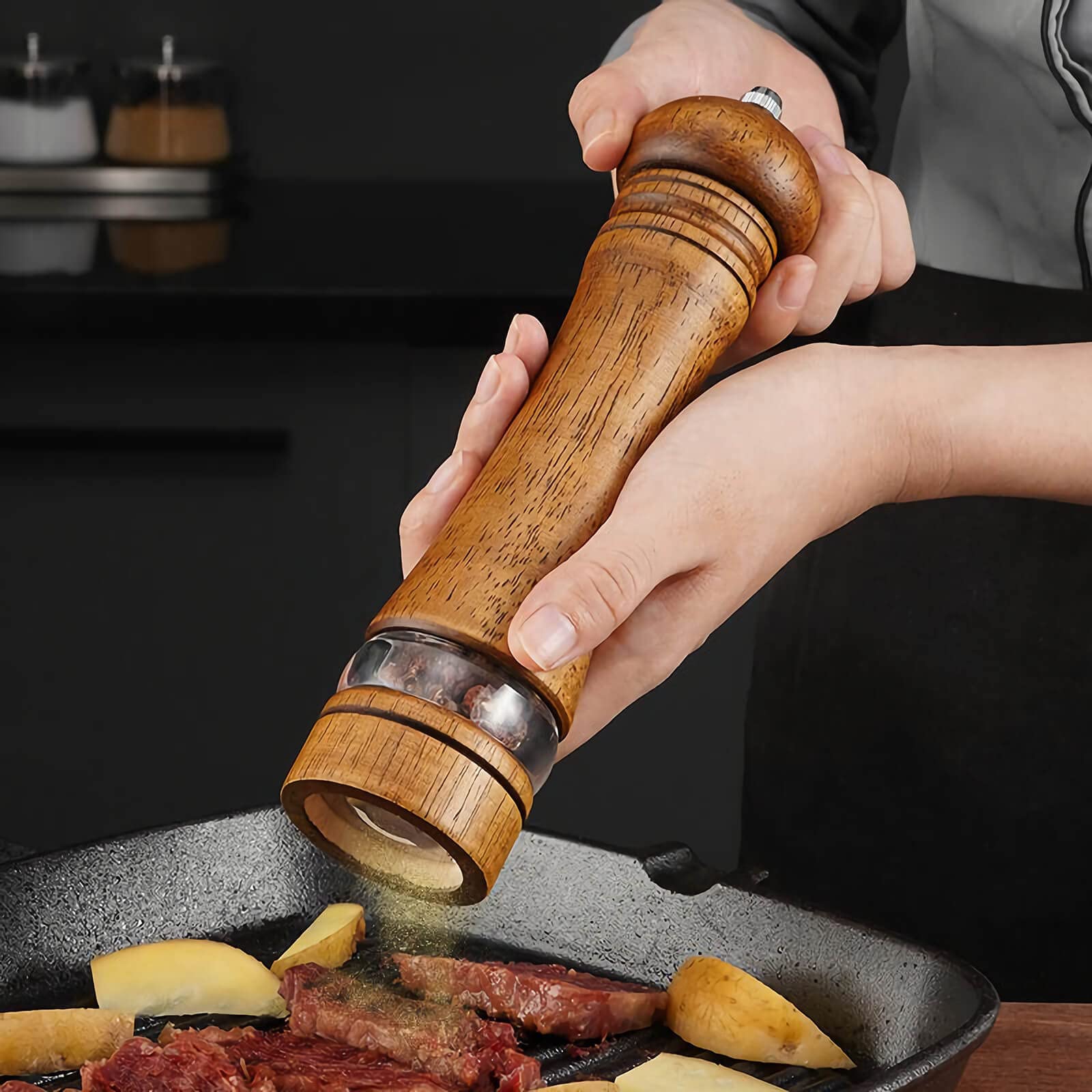 Wooden Salt and Pepper Grinder Set - From Where - 