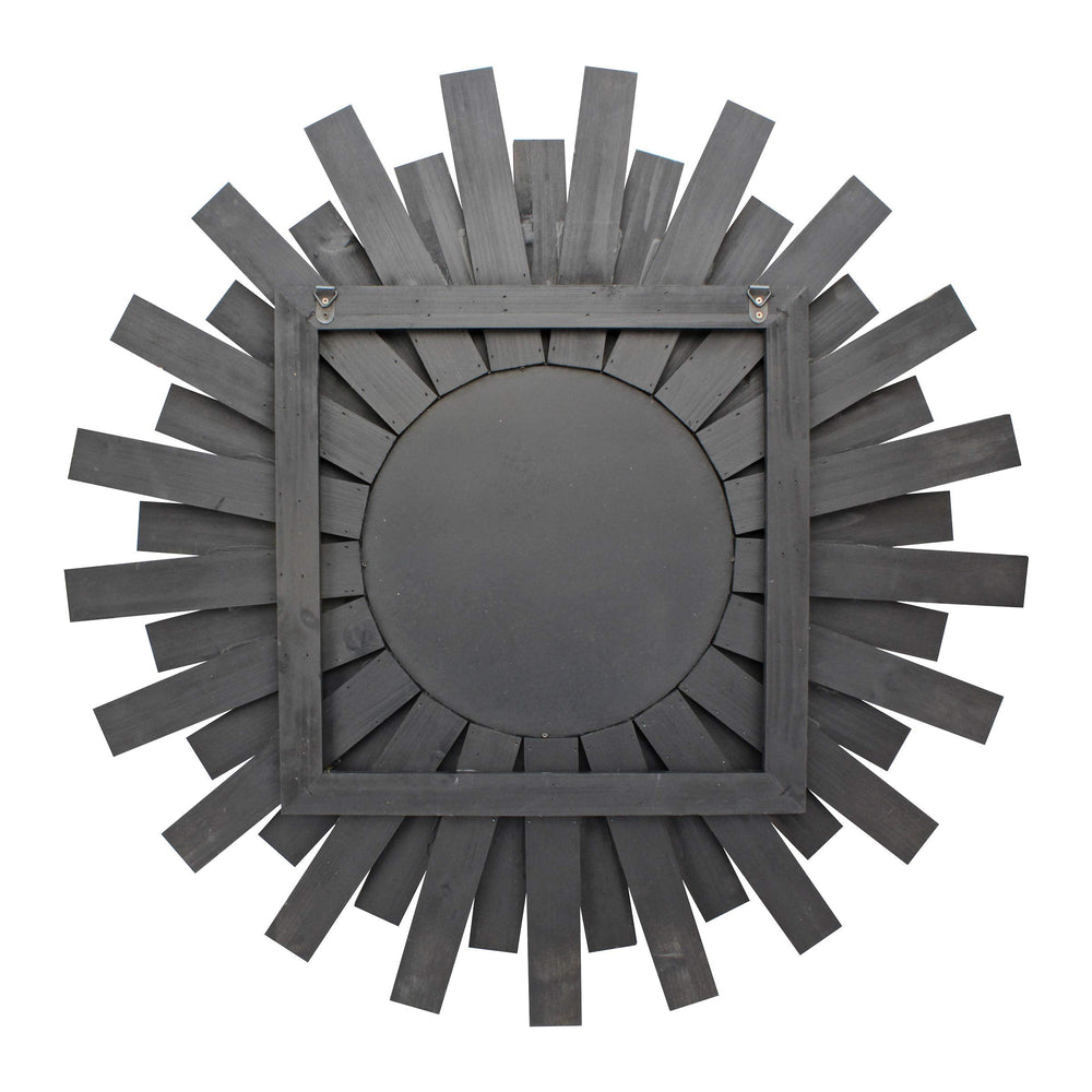 Wooden Sunburst Wall Mirror - From Where - 