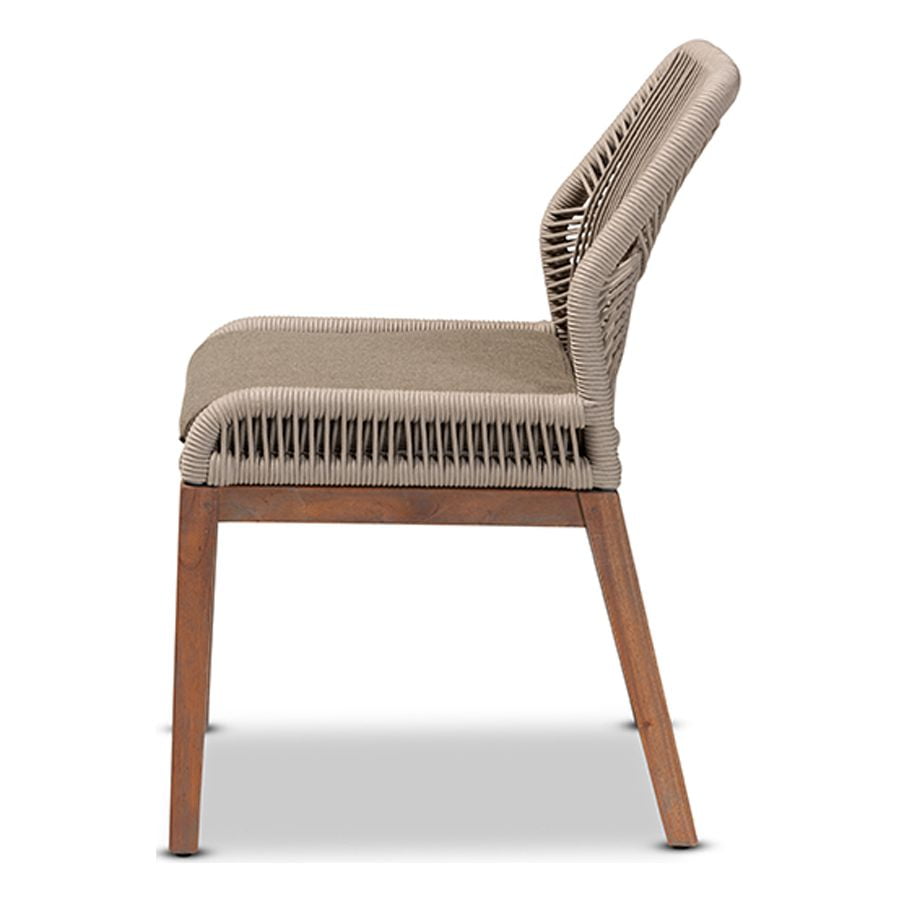 Woven Rope Mahogany Dining Chair - From Where - 