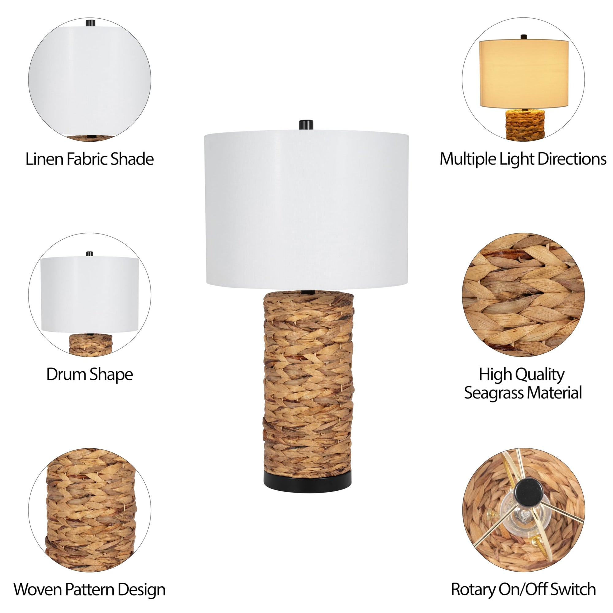 Woven Seagrass Table Lamp - From Where - 