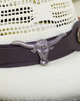 Woven Straw Cowboy Hat w/ Hat Band - From Where - 