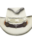 Woven Straw Cowboy Hat w/ Hat Band - From Where - 