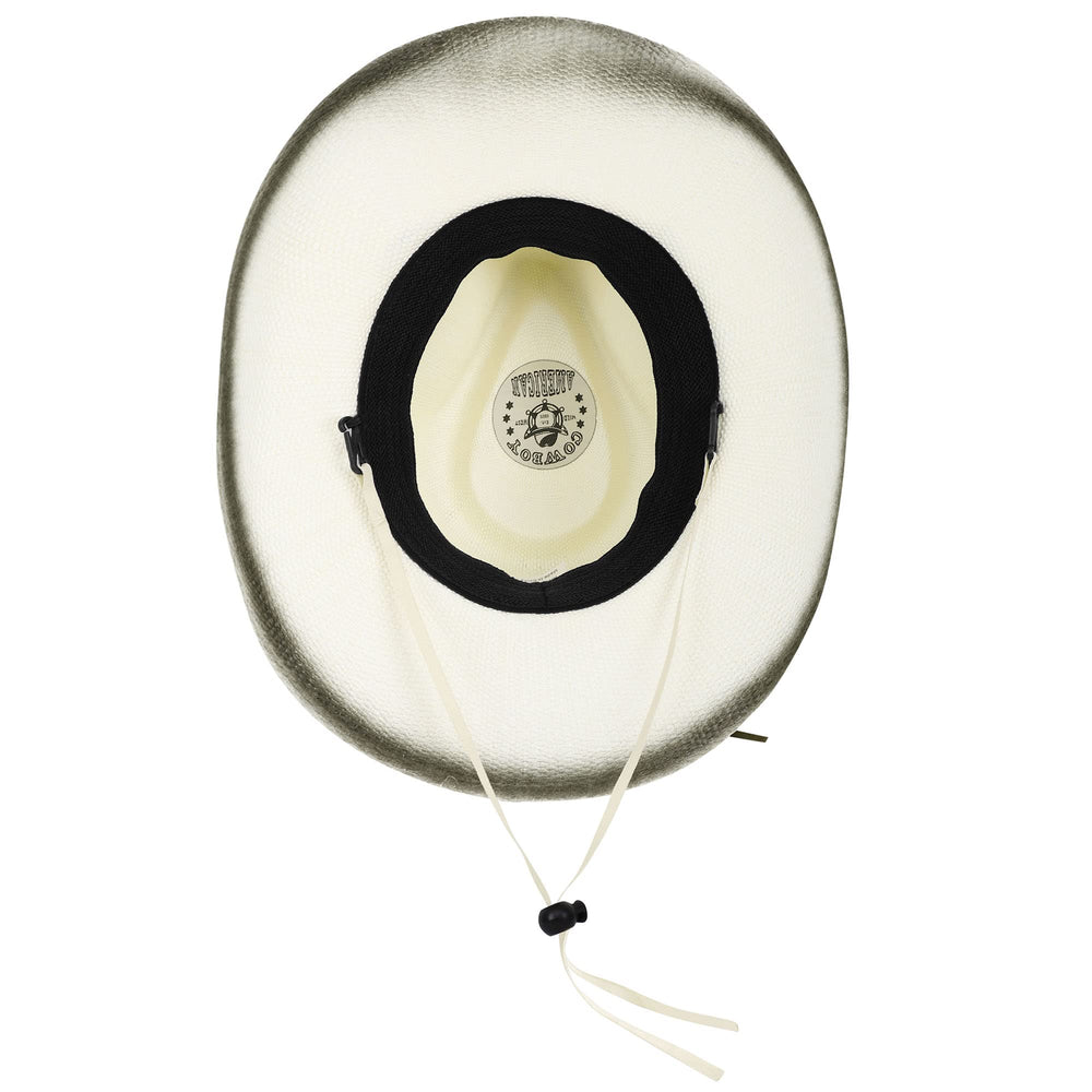 Woven Straw Cowboy Hat w/ Hat Band - From Where - 