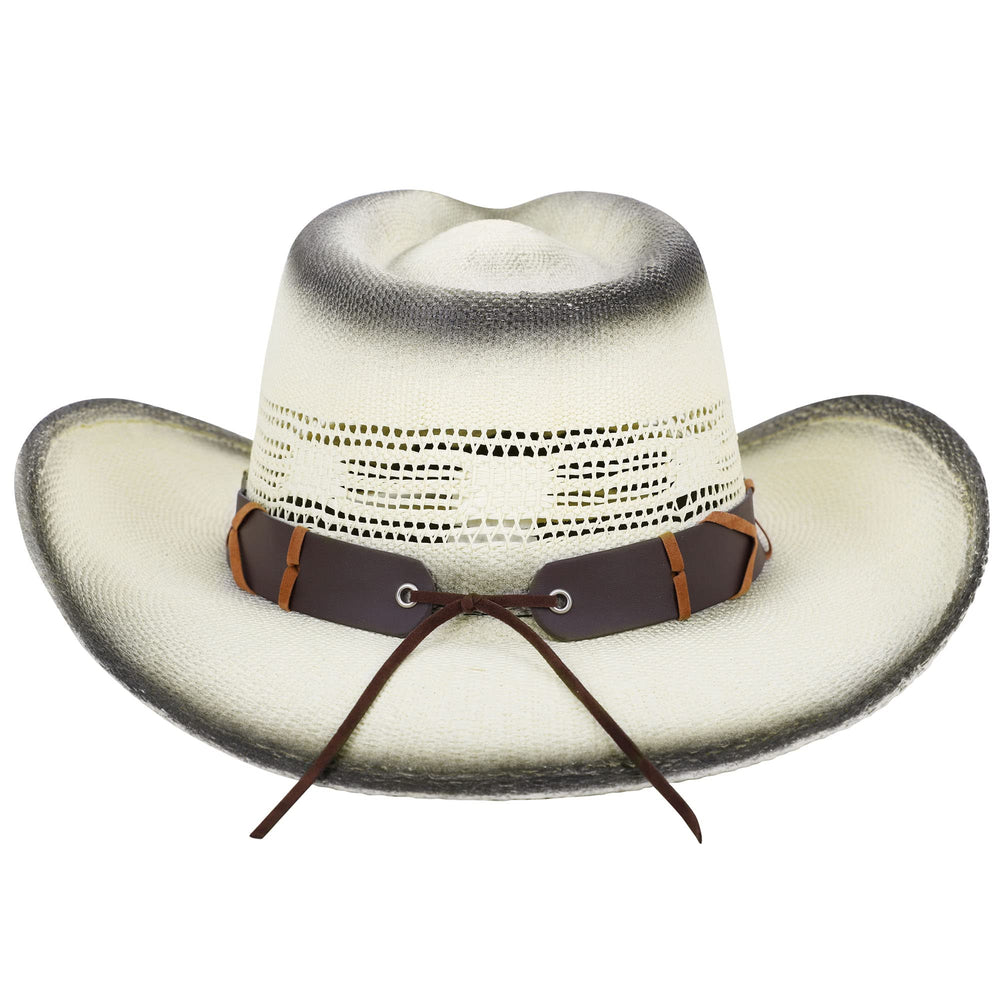 Woven Straw Cowboy Hat w/ Hat Band - From Where - 