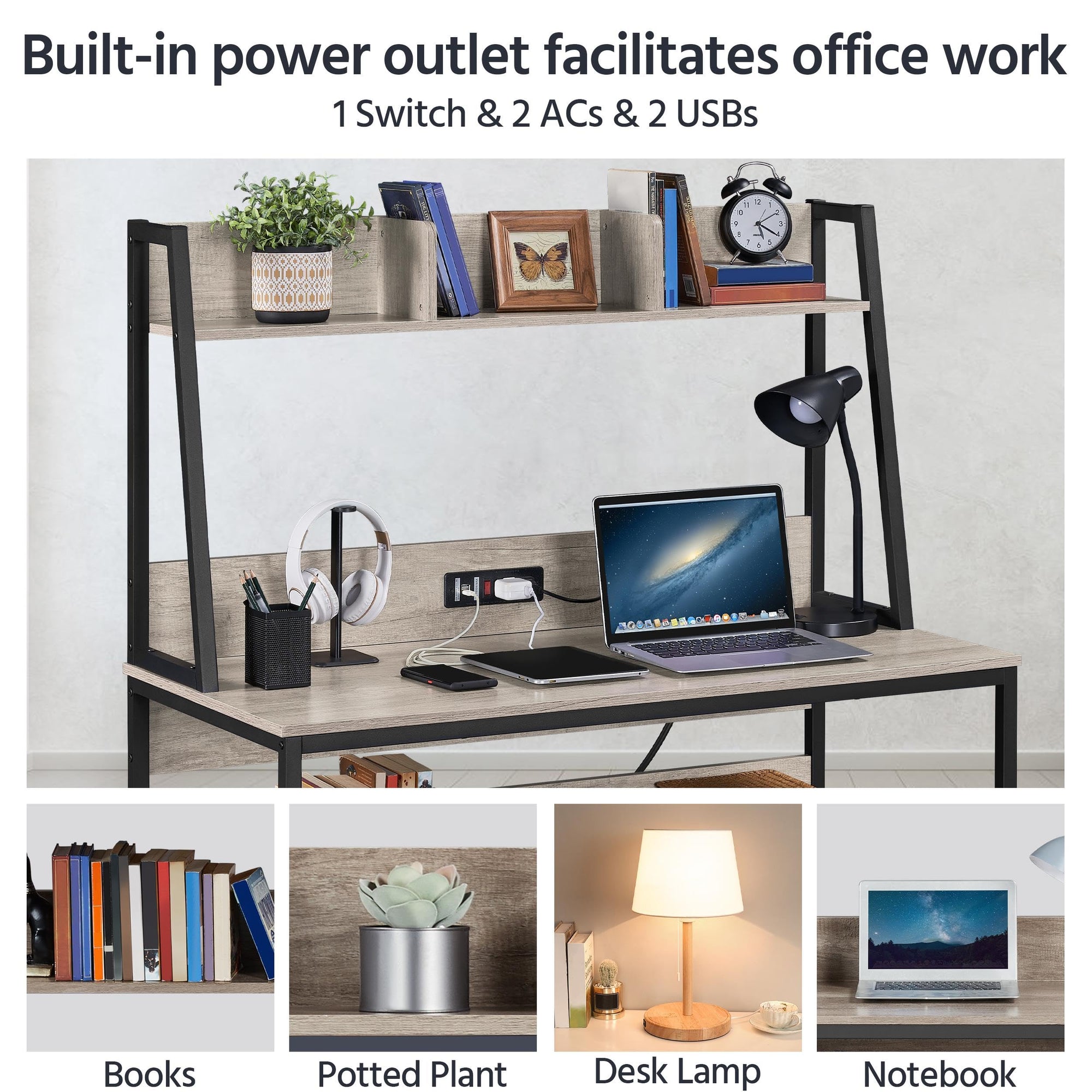 Writing Desk with Bookshelf - From Where - 