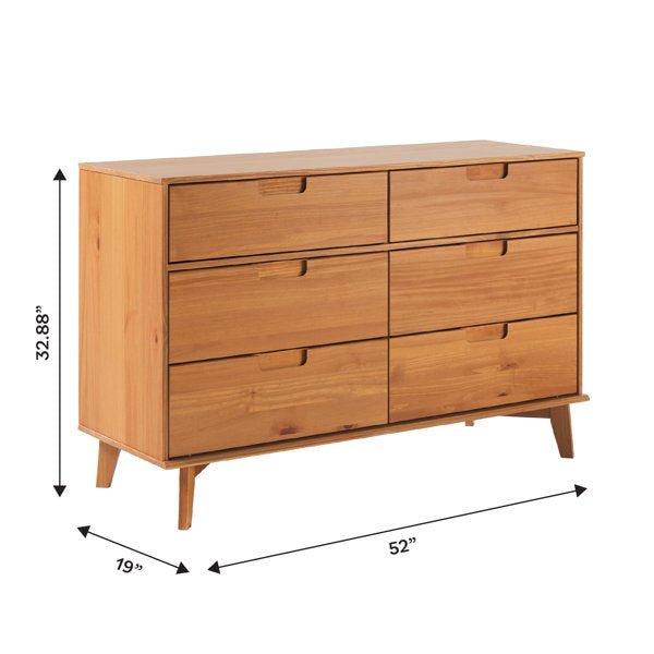 Yarber 6 Drawer Wood Double Dresser - From Where - 