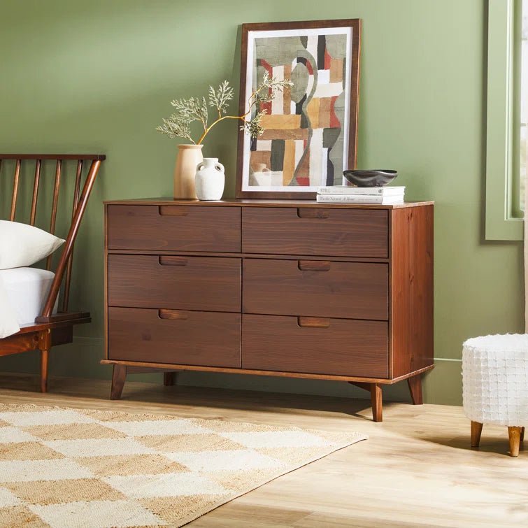 Yarber 6 Drawer Wood Double Dresser - From Where - 