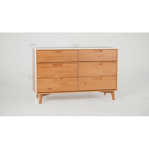 Yarber 6 Drawer Wood Double Dresser - From Where - 