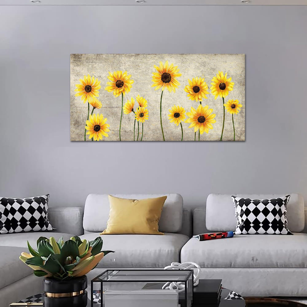 Yellow Blossom Sunflower Canvas Prints - From Where - 