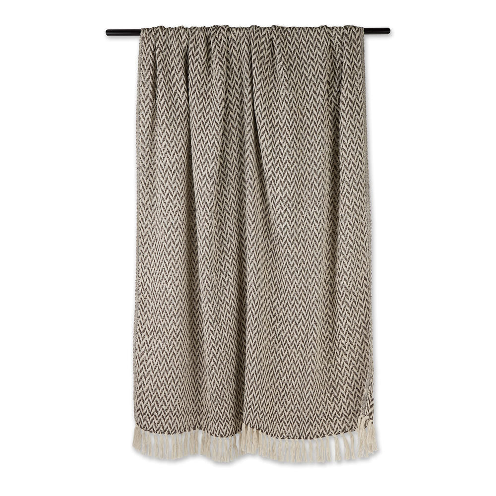 Zig Zag Throw Blanket Woven Cotton - From Where - 