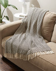Zig Zag Throw Blanket Woven Cotton - From Where - 