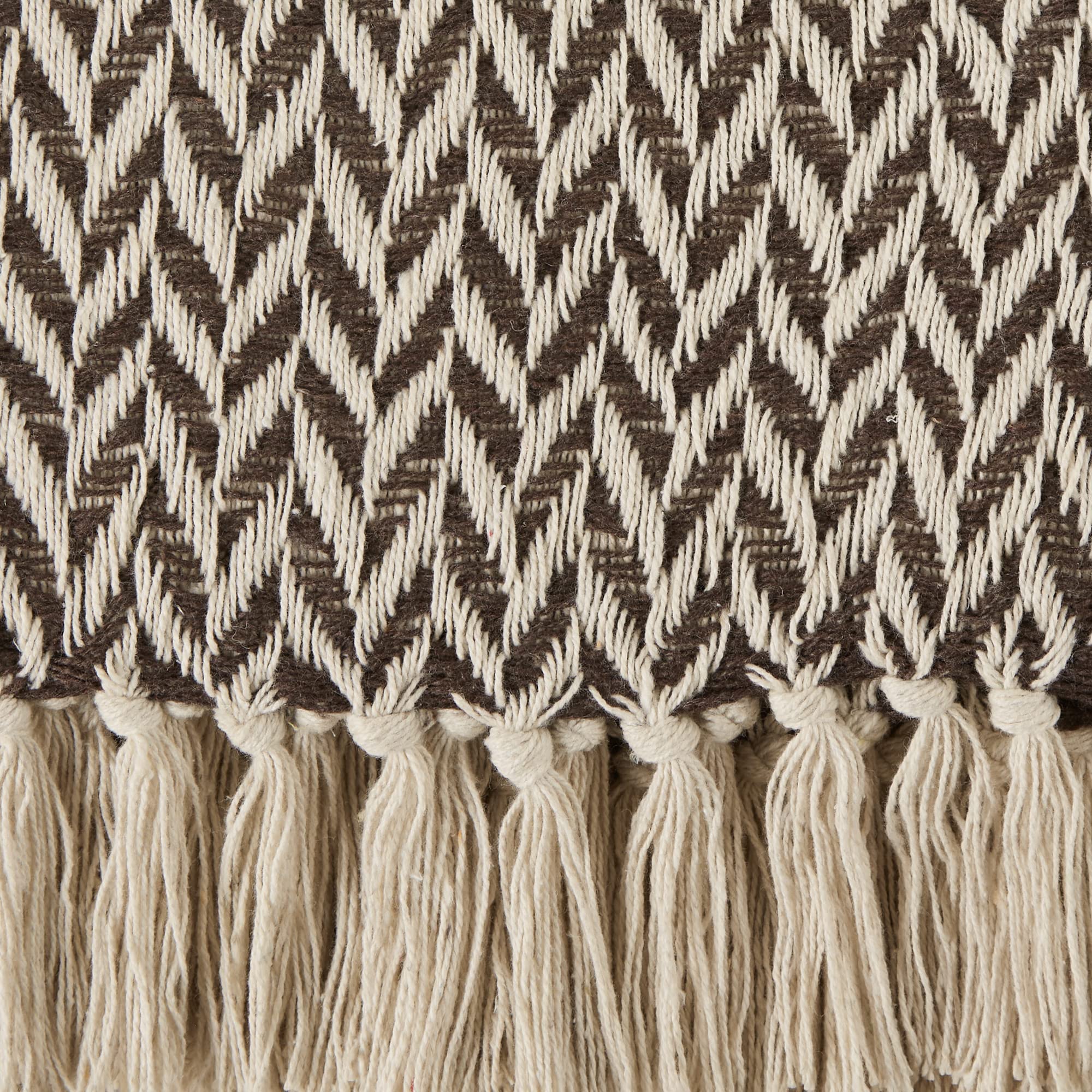 Zig Zag Throw Blanket Woven Cotton - From Where - 
