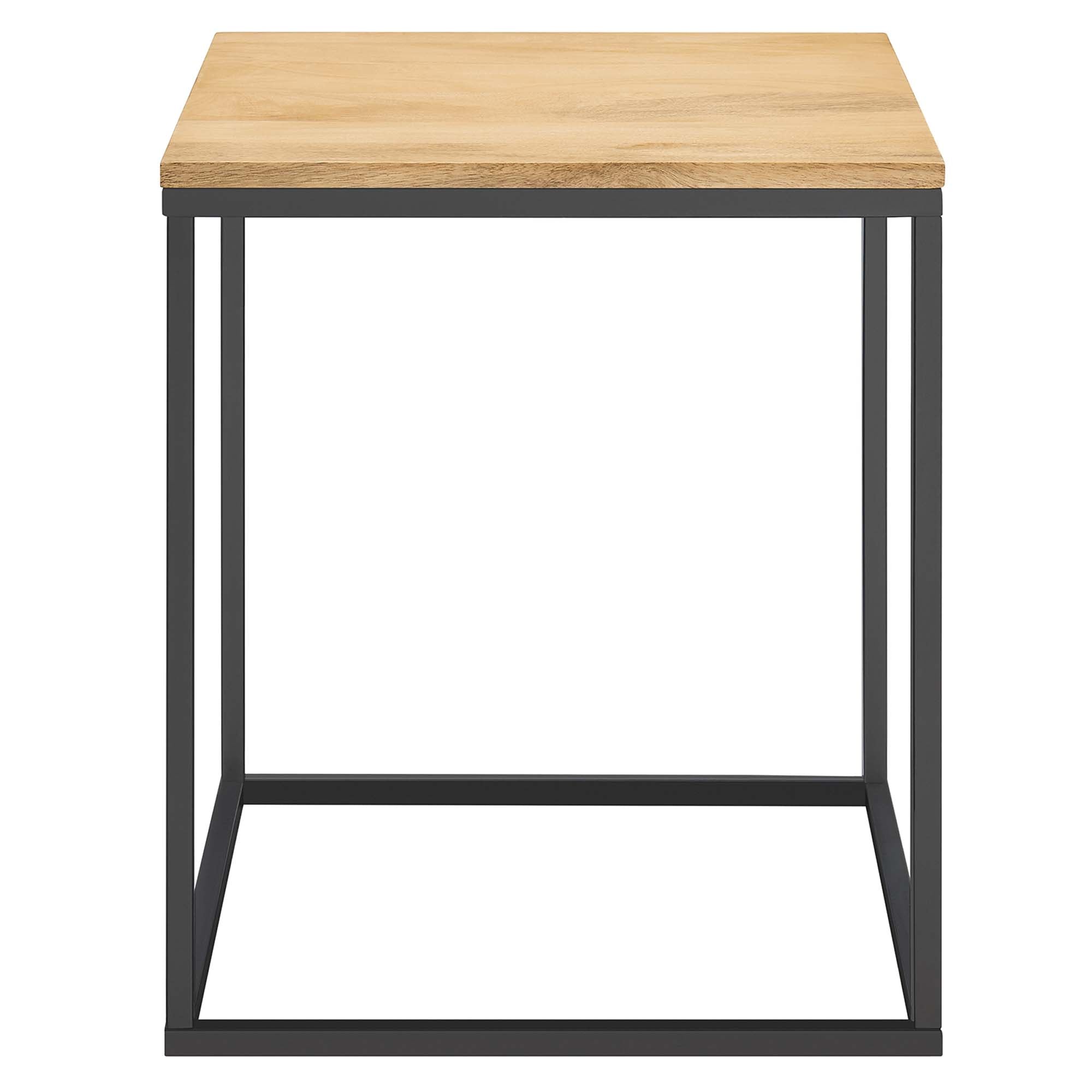 Zora Square Wood and Metal Side Table - From Where - 