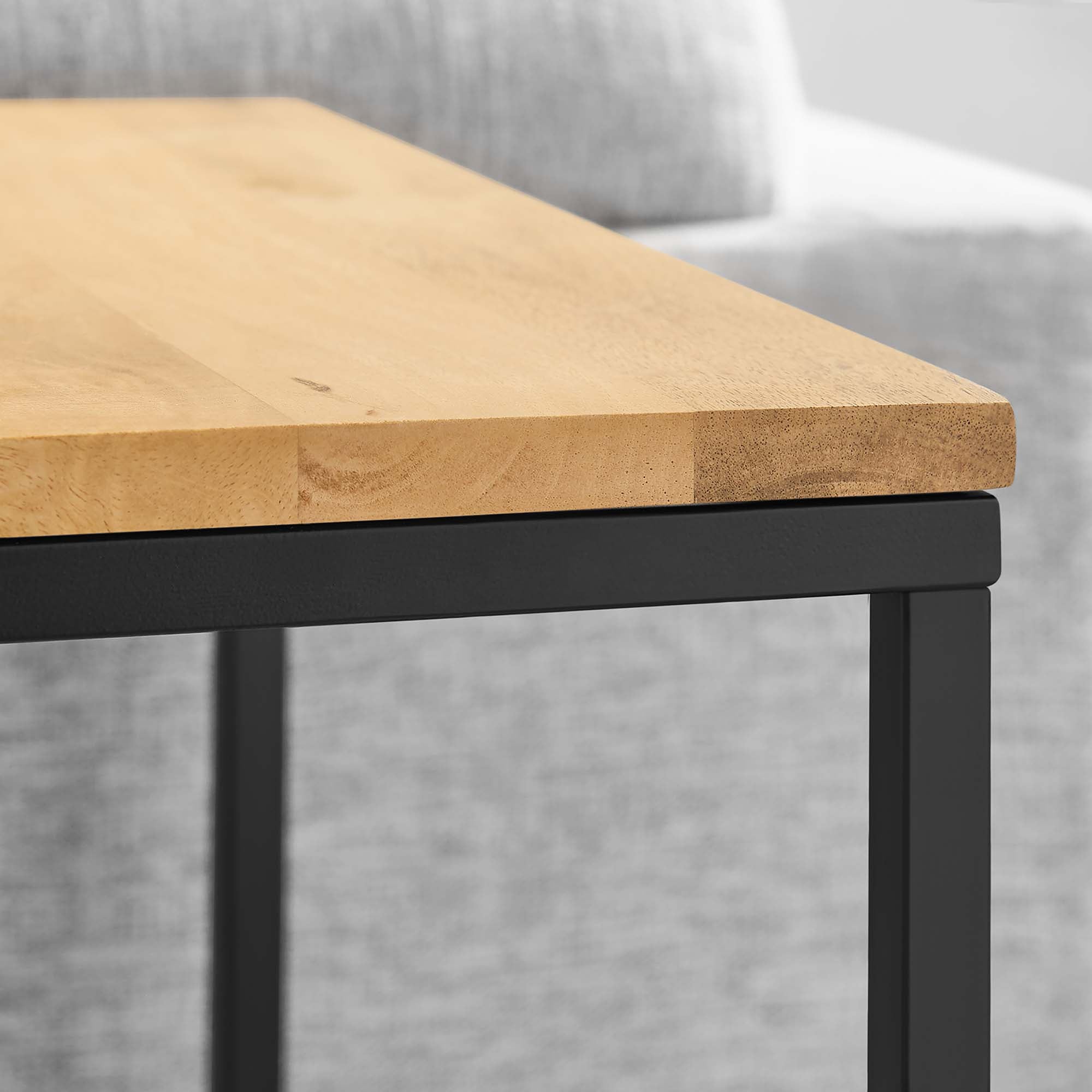 Zora Square Wood and Metal Side Table - From Where - 