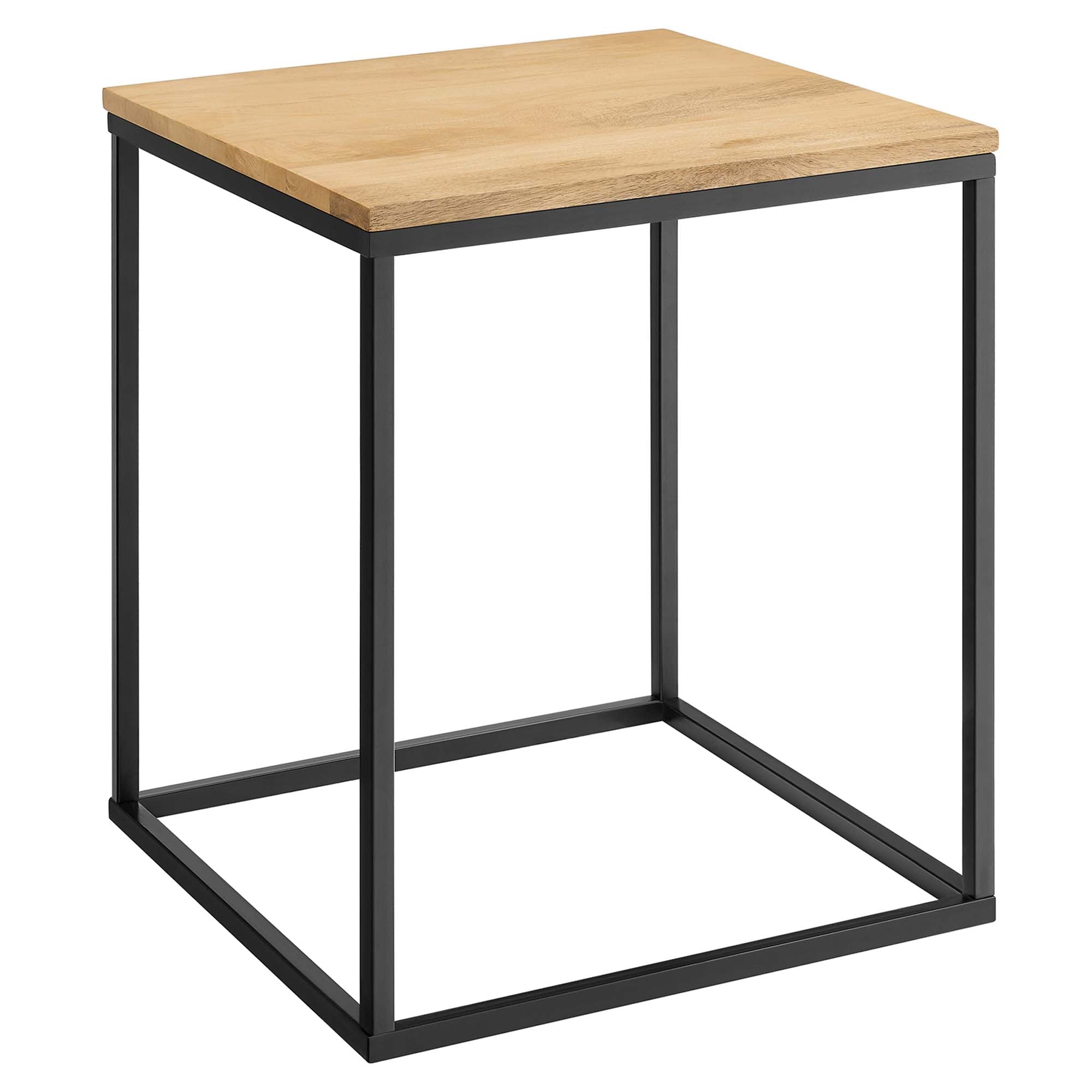 Zora Square Wood and Metal Side Table - From Where - 