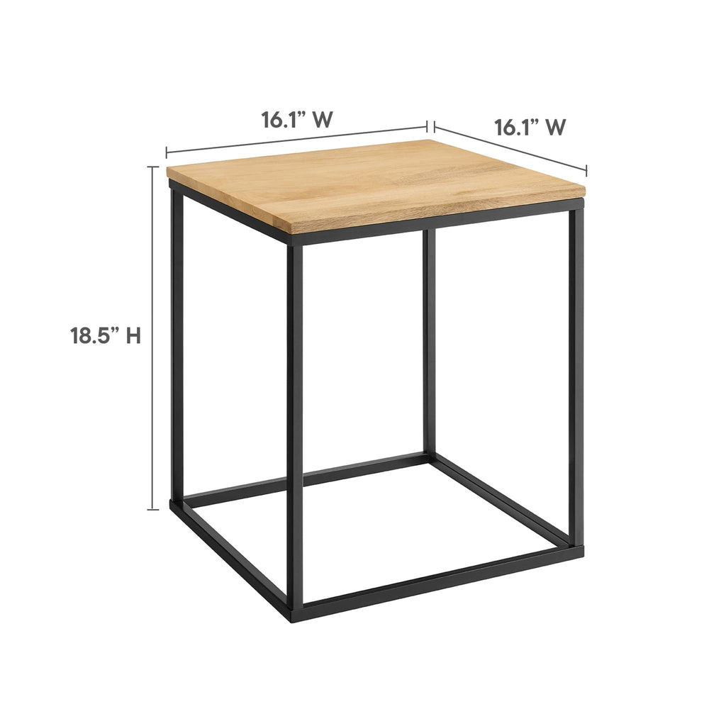 Zora Square Wood and Metal Side Table - From Where - 