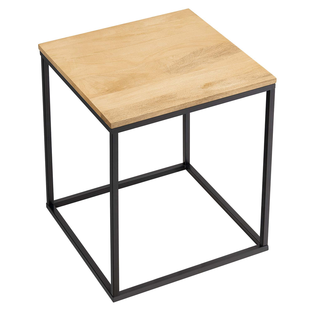 Zora Square Wood and Metal Side Table - From Where - 