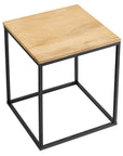 Zora Square Wood and Metal Side Table - From Where - 