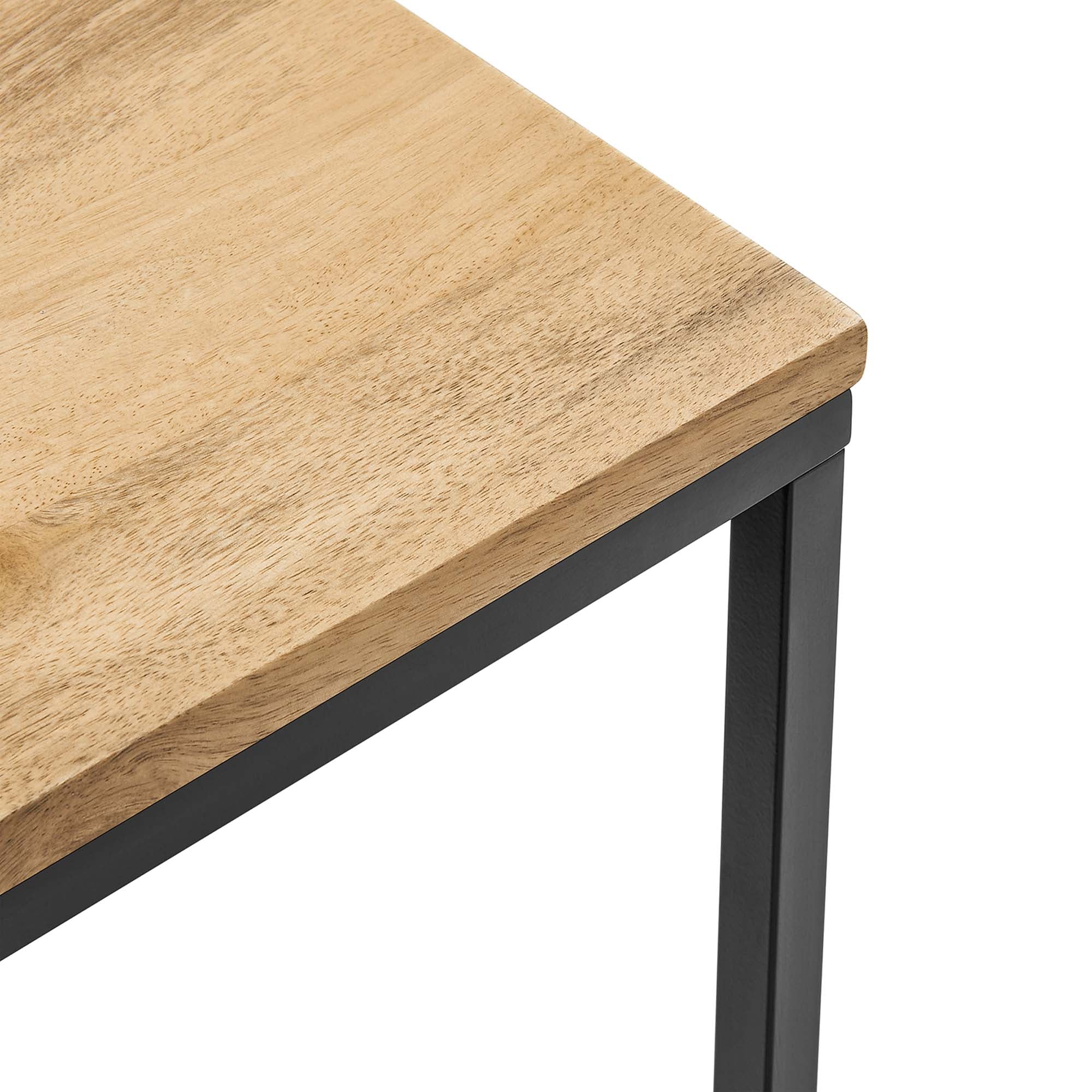 Zora Square Wood and Metal Side Table - From Where - 